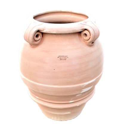 Articolo 520654ricci Orcio con 4 riccioli bucati in terracotta cm70