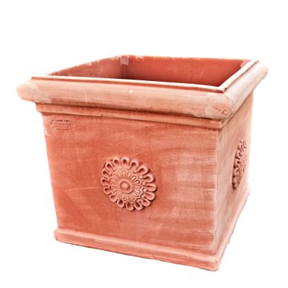 Articolo 400 cubo vaso quadro con rosone in terracotta