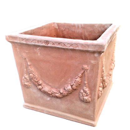 Articolo 40650 vaso quadro con festoni in terracotta