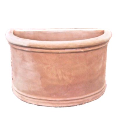 Articolo 45140 vaso parete semicircolare liscio in terracotta