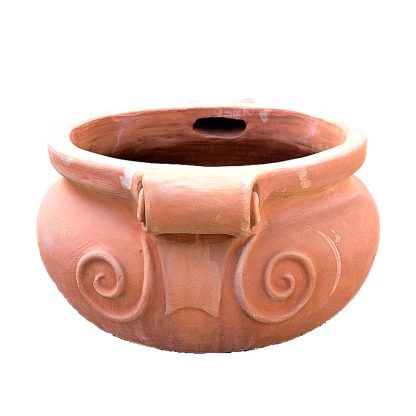 Articolo 14575 Fioriera tonda con riccioli in terracotta - immagine 4