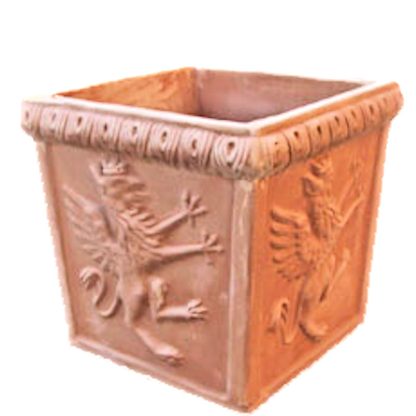 Articolo 41045 vaso quadro con grifone in terracotta