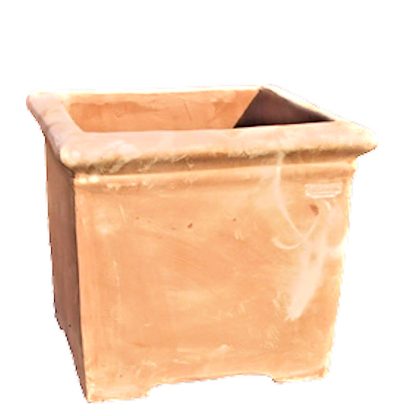 Articolo 41550 vaso quadro liscio con piedini in terracotta