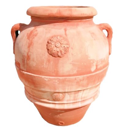 Articolo 520130 Orcio classico con rosa grande in terracotta cm130