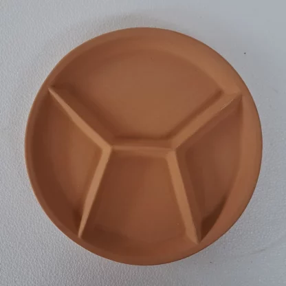 Antipastiera rotonda 4 scomparti semilavorato in terracotta - immagine 2