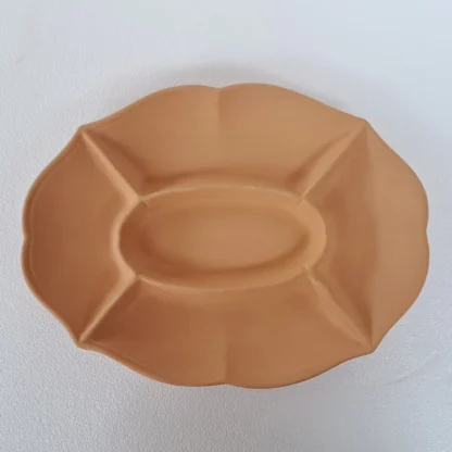 Antipastiera ovale 5 scomparti semilavorato in terracotta - immagine 2