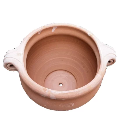 Articolo 523 Fioriera tonda con 2 riccioli bucati in terracotta - immagine 2